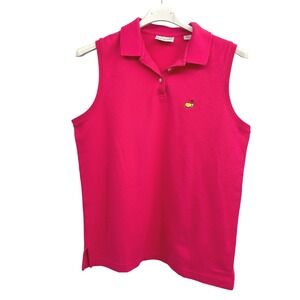 Masters Collection Womens XL Hot Pink Sleeveless Golf Polo Shirt Cotton Pique